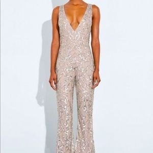 Gold Embellished Flare Leg Romper